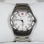Swiss Eagle Pontoon White Textured Dial Men's Stainless Steel Watch SE-9013-22