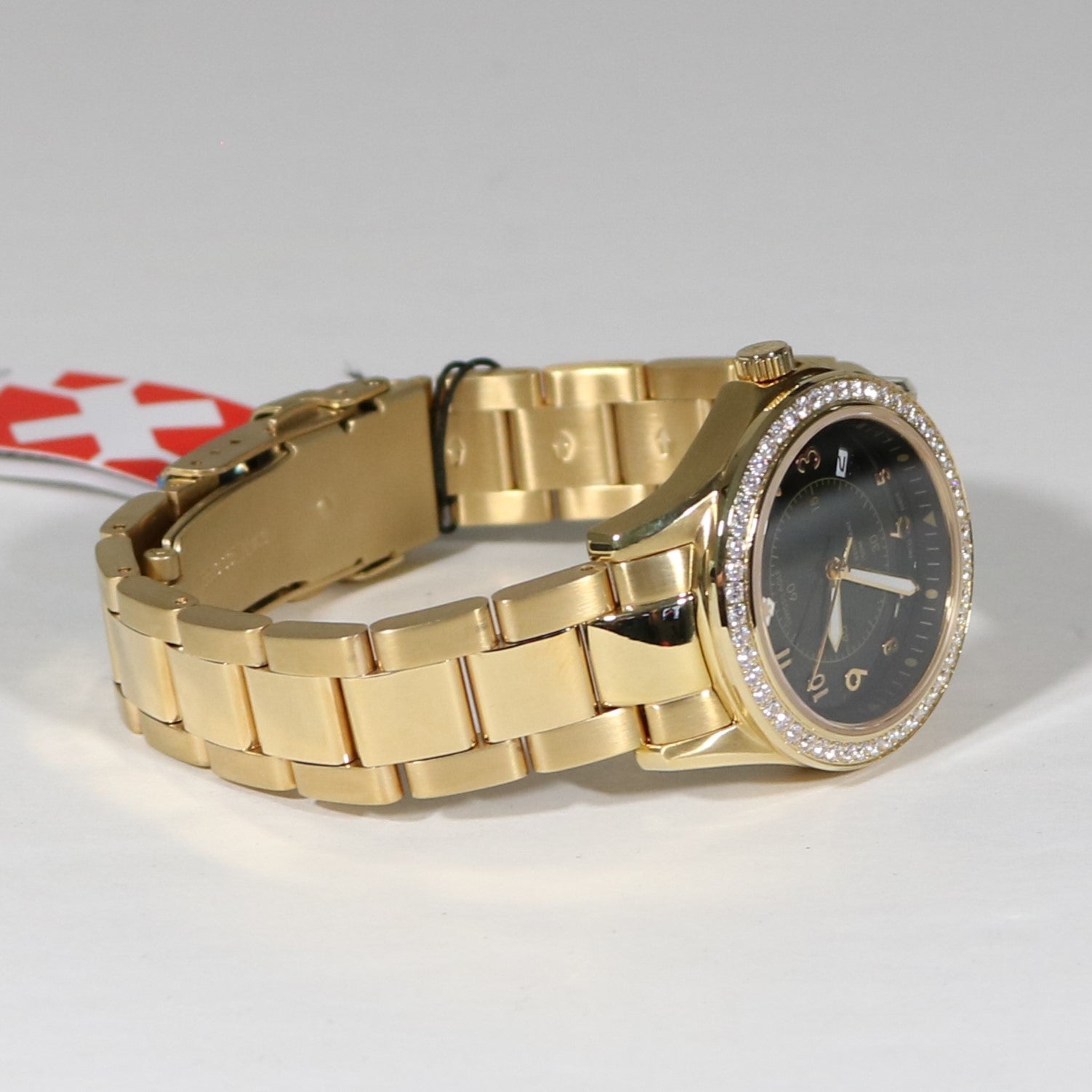 Swiss Eagle Talon Women's Gold Tone Stainless Steel Crystal Bezel Watch SE-6027-44