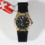 Swiss Eagle Glide Women's Gold Tone Steel Crystal Bezel Sports Watch SE-6041-02
