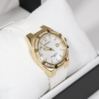 Swiss Eagle Glide Women's Gold Tone Pearl Dial Sports Watch SE-6041-05