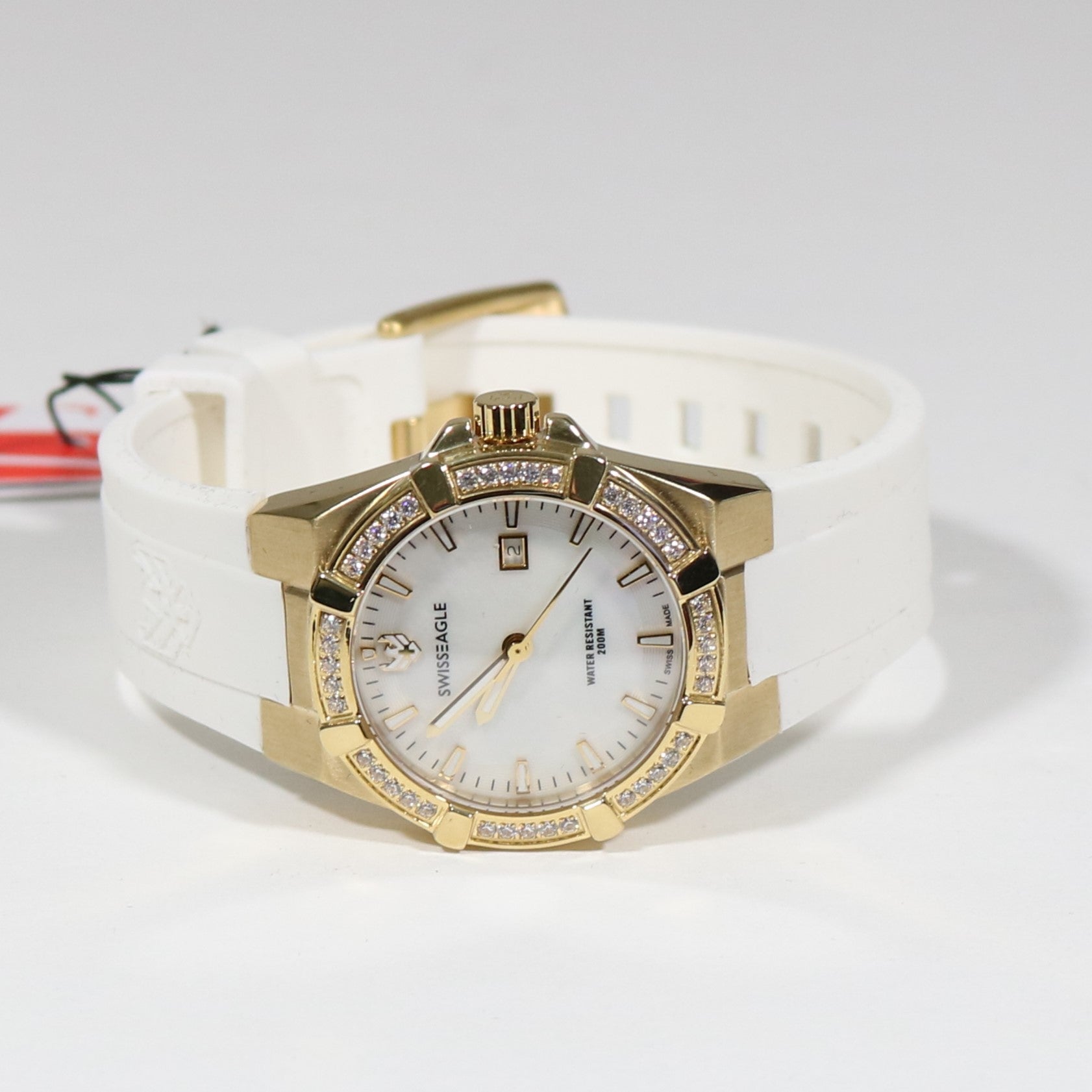 Swiss Eagle Glide Women's Gold Tone Pearl Dial Sports Watch SE-6041-05