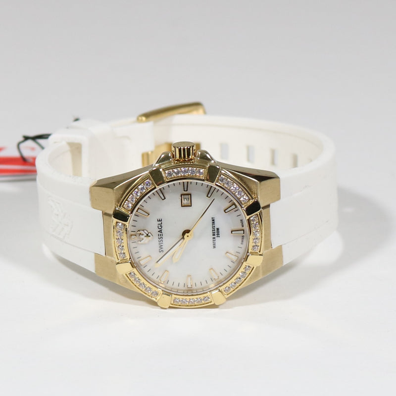 Swiss Eagle Glide Women's Gold Tone Pearl Dial Sports Watch SE-6041-05