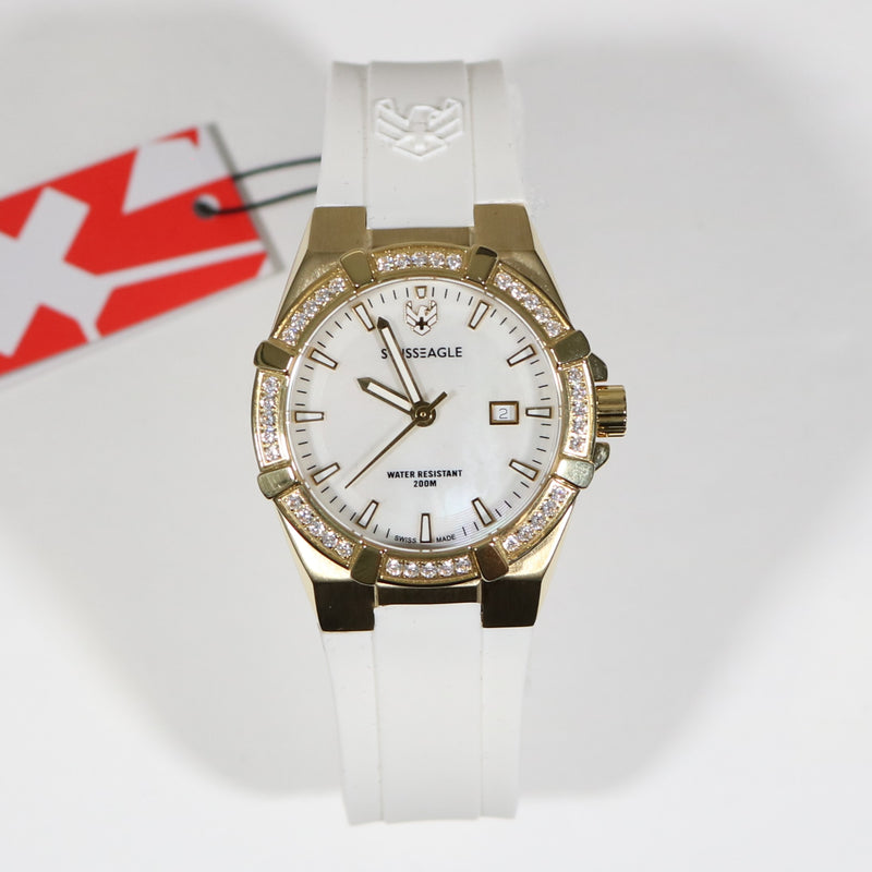 Swiss Eagle Glide Women's Gold Tone Pearl Dial Sports Watch SE-6041-05