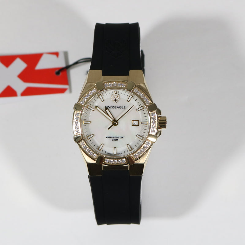 Swiss Eagle Glide Women's Gold Tone Steel Pearl Dial Sports Watch SE-6041-03