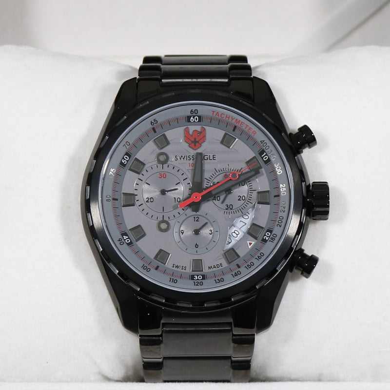 Swiss Eagle Engineer Quartz IP Black Stainless Steel Men's Chronograph Watch SE-9062-66