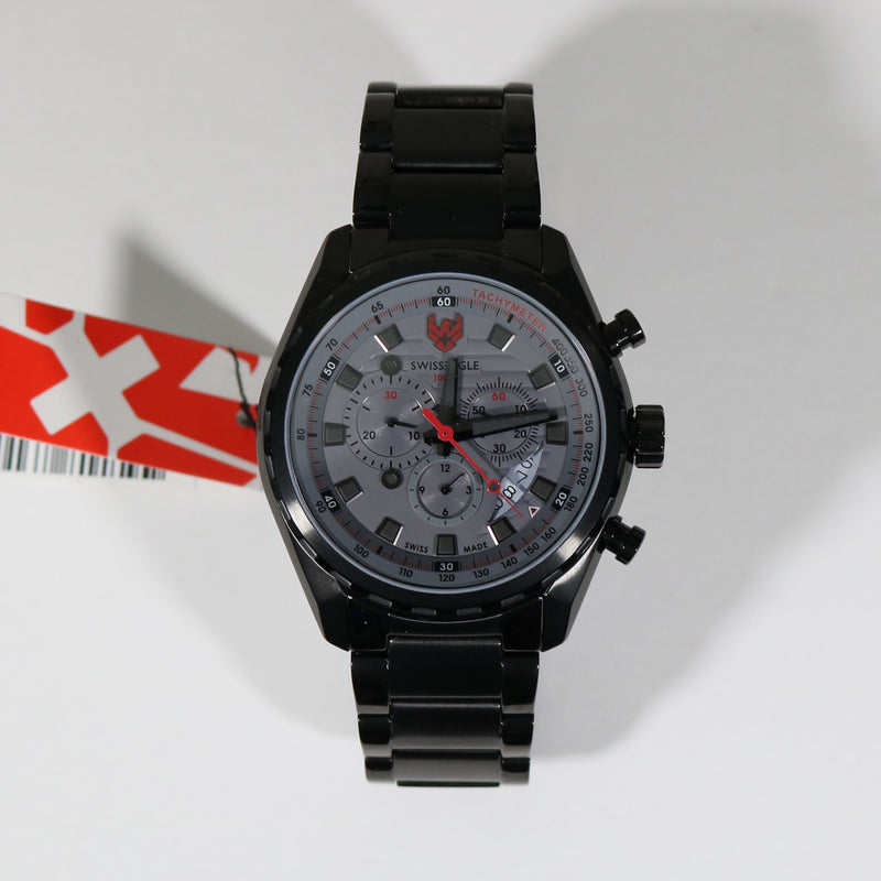 Swiss Eagle Engineer Quartz IP Black Stainless Steel Men's Chronograph Watch SE-9062-66