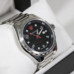 Swiss Eagle Engineer Quartz Black Dial Men's Stainless Steel Watch SE-9063-11