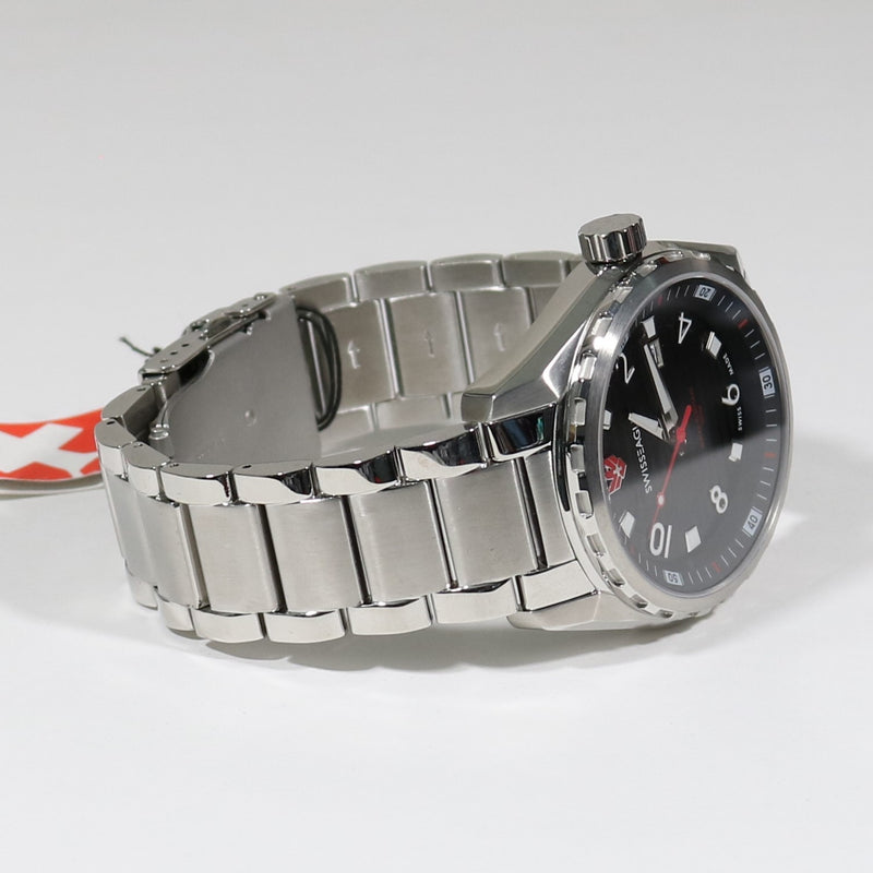 Swiss Eagle Engineer Quartz Black Dial Men's Stainless Steel Watch SE-9063-11
