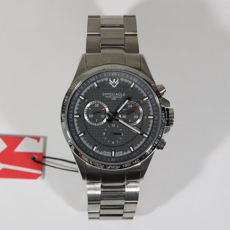 Swiss Eagle Corporal Gray Dial Stainless Steel Chronograph Watch SE-9034-22