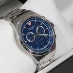 Swiss Eagle Corporal Blue Dial Stainless Steel Chronograph Watch SE-9034-33