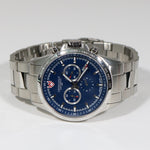 Swiss Eagle Corporal Blue Dial Stainless Steel Chronograph Watch SE-9034-33