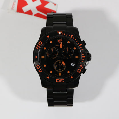 Swiss Eagle Sea Bridge Black IP Stainless Steel Chronograph Men's Watch SE-9001-55