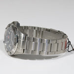 Swiss Eagle Pontoon Black Textured Dial Men's Stainless Steel Watch SE-9013-11
