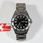 Swiss Eagle Pontoon Black Textured Dial Men's Stainless Steel Watch SE-9013-11
