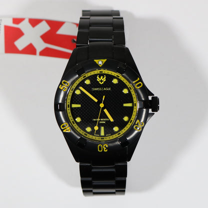 Swiss Eagle Pontoon Black IP Stainless Steel Men's Watch SE-9013-44