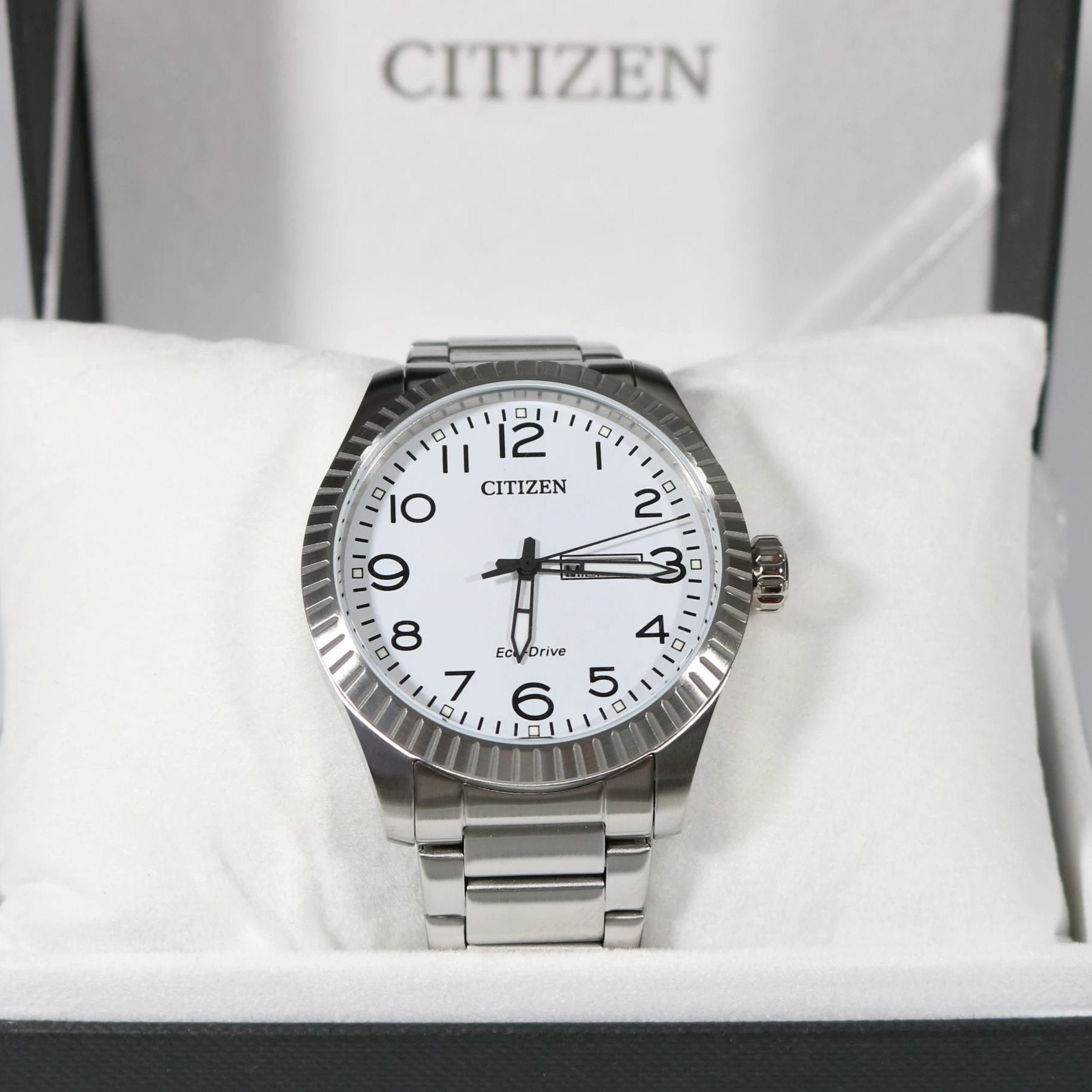 Citizen Eco-Drive White Dial Day Date Analog Men's Watch BM8530