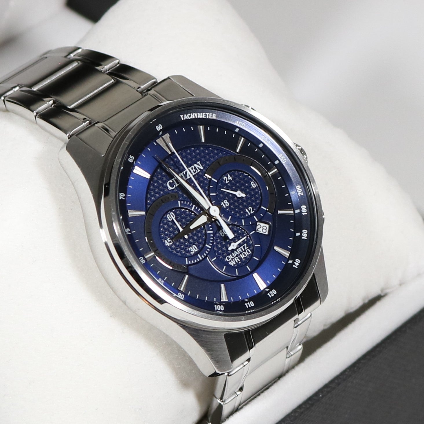 Citizen Quartz Men's Blue Dial Chronograph Stainless Steel Watch