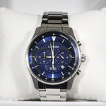 Citizen Quartz Men's Blue Dial Chronograph Stainless Steel Watch AN8190-51L
