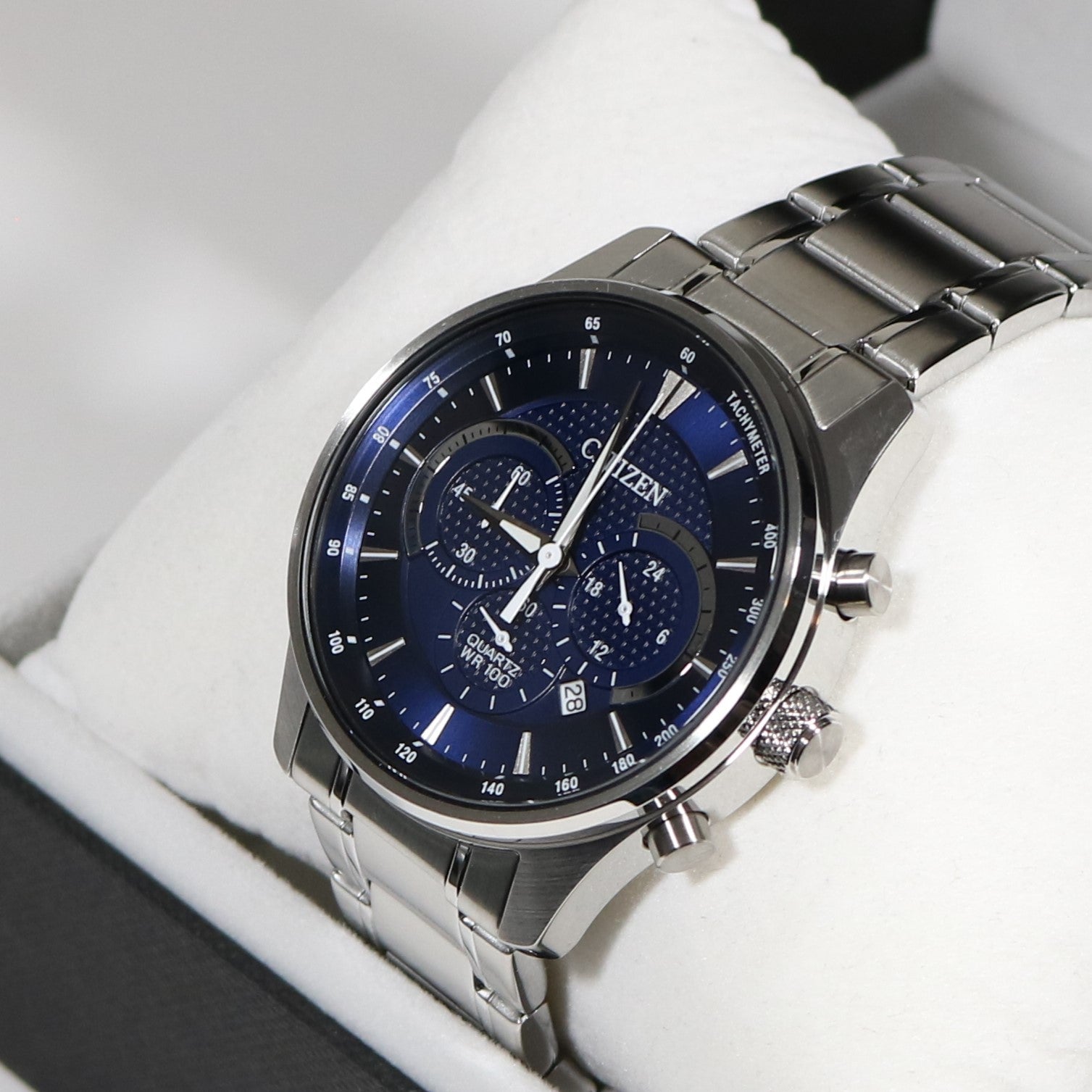 Citizen Quartz Men's Blue Dial Chronograph Stainless Steel Watch