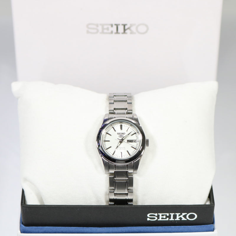 Seiko 5 Automatic White Dial Stainless Steel Women's Watch SYMK13K1