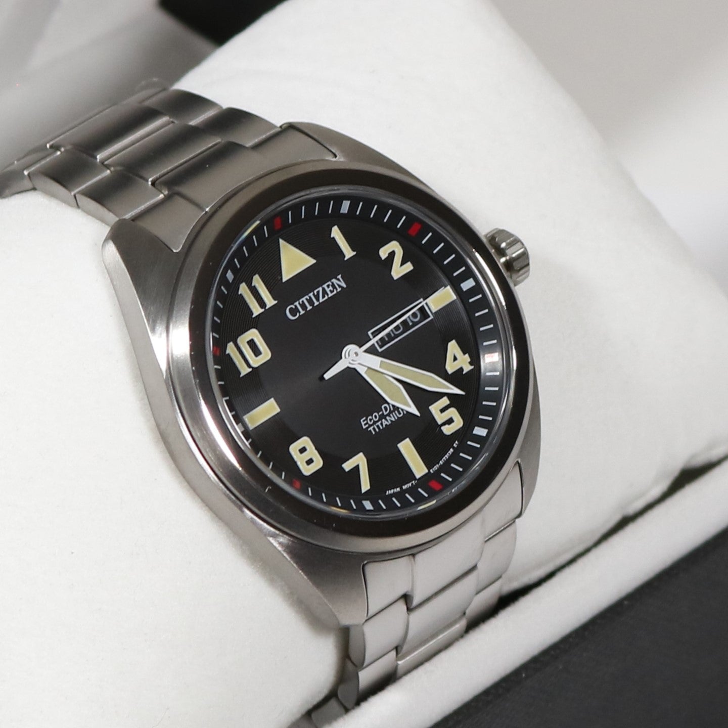 Citizen Eco-Drive Super Titanium Black Dial Day Date Men's Watch BM856 –  Chronobuy