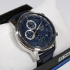 Seiko Chronograph Navy Blue Date Leather Strap Men's Watch SSB333P1 - Chronobuy