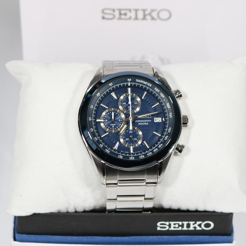 Seiko Blue Dial Men's Chronograph Quartz Watch SSB177P1