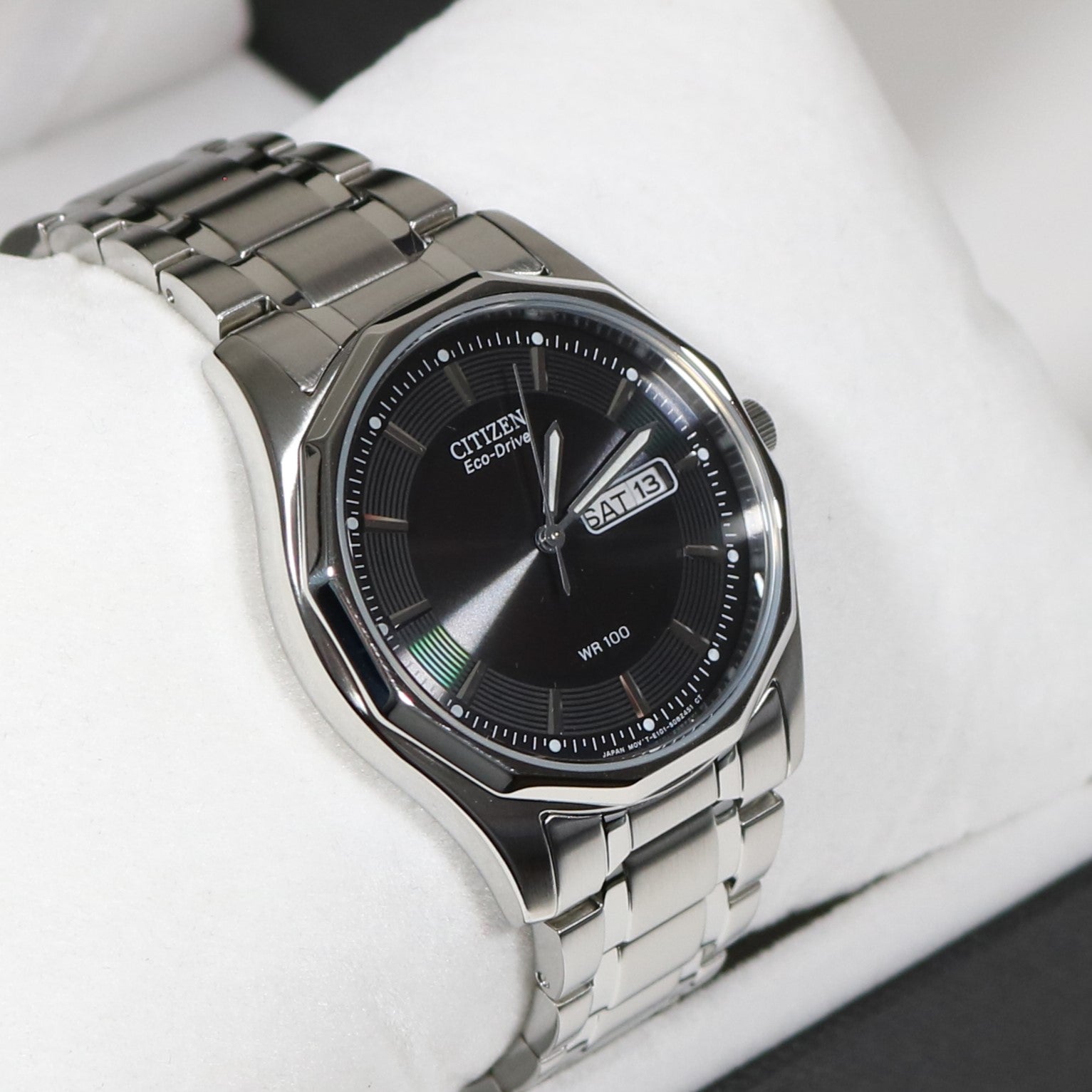 Citizen Men s Eco Drive Black Dial Stainless Steel Watch BM8430
