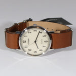 Citizen Men's Eco Drive Brown Leather Strap White Dial Watch BJ6501-28A