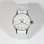 N.O.A 1675 Women's Stainless Steel White Dial Rubber Strap Watch NW-LQ002