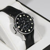 N.O.A 1675 Women's Stainless Steel Black Dial Rubber Strap Watch NW-LQ001