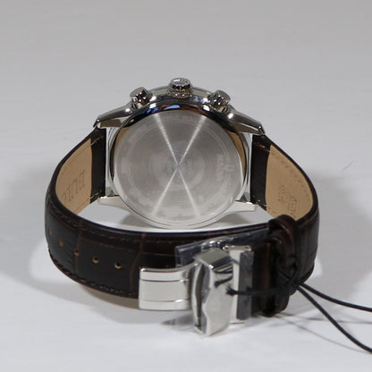 Bulova Sutton Stainless Steel Brown Leather Strap Men's Chronograph Watch 96B309