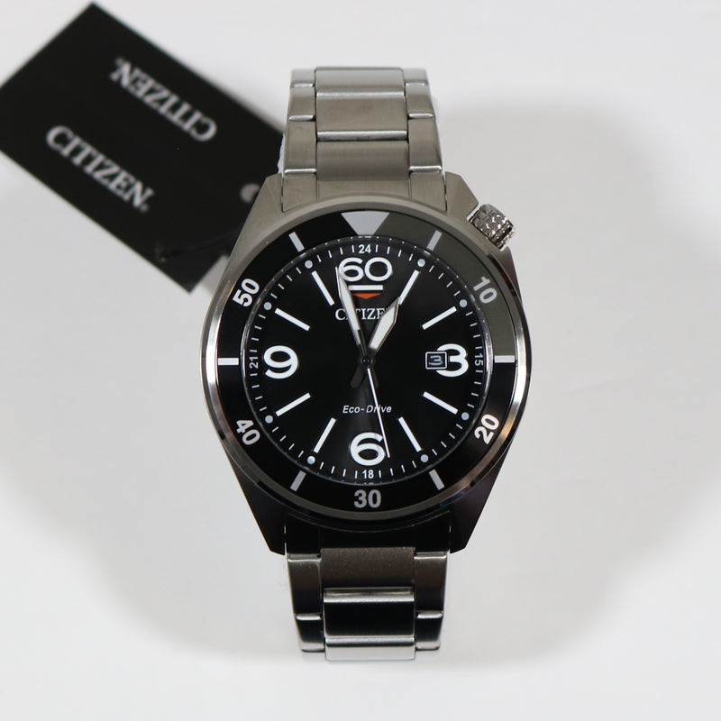 Citizen Eco Drive Black Dial Stainless Steel Men's Sports Watch AW1710-80E