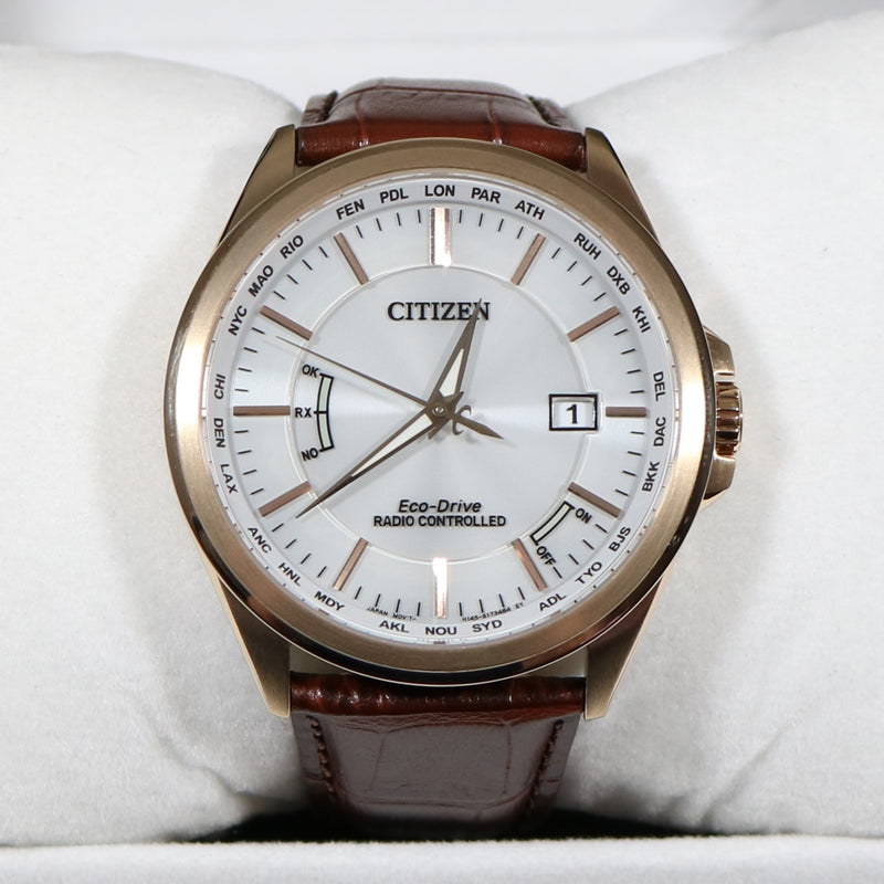 Citizen Rose Gold Tone Radio Controlled World Time Men's Watch CB0253-19A