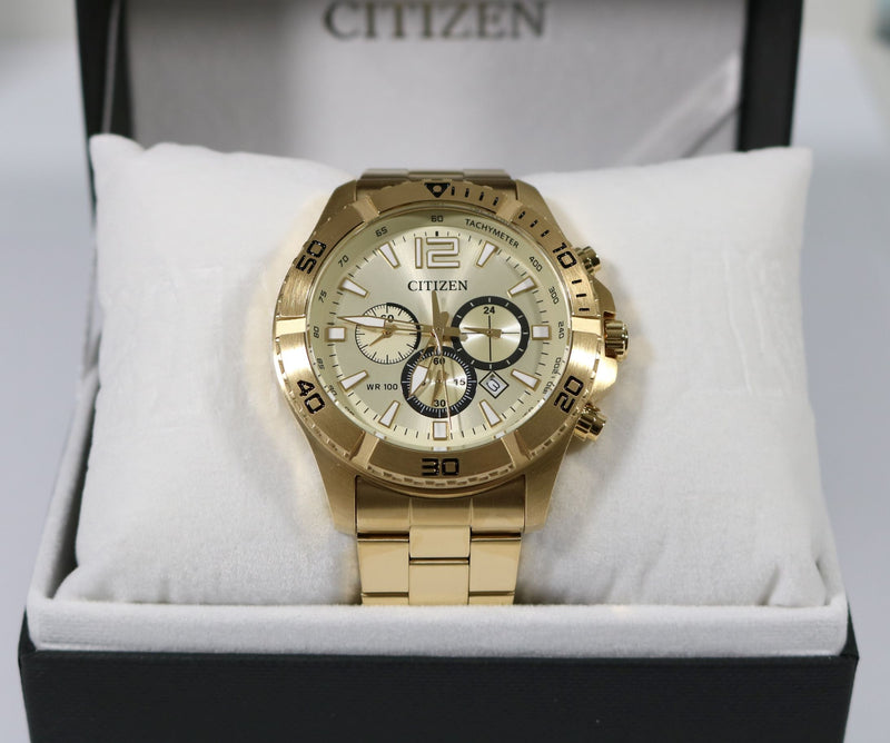 CITIZEN Men's Gold Stainless Steel Quartz Watch AN8122-51P - Chronobuy