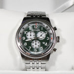 Citizen Stainless Steel Sport Chronograph Green Dial Men's Watch AT2460-89X