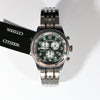 Citizen Stainless Steel Sport Chronograph Green Dial Men's Watch AT2460-89X