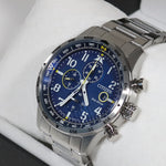 Citizen Men's Eco Drive Blue Dial Stainless Steel Chronograph Watch CA0790-83L