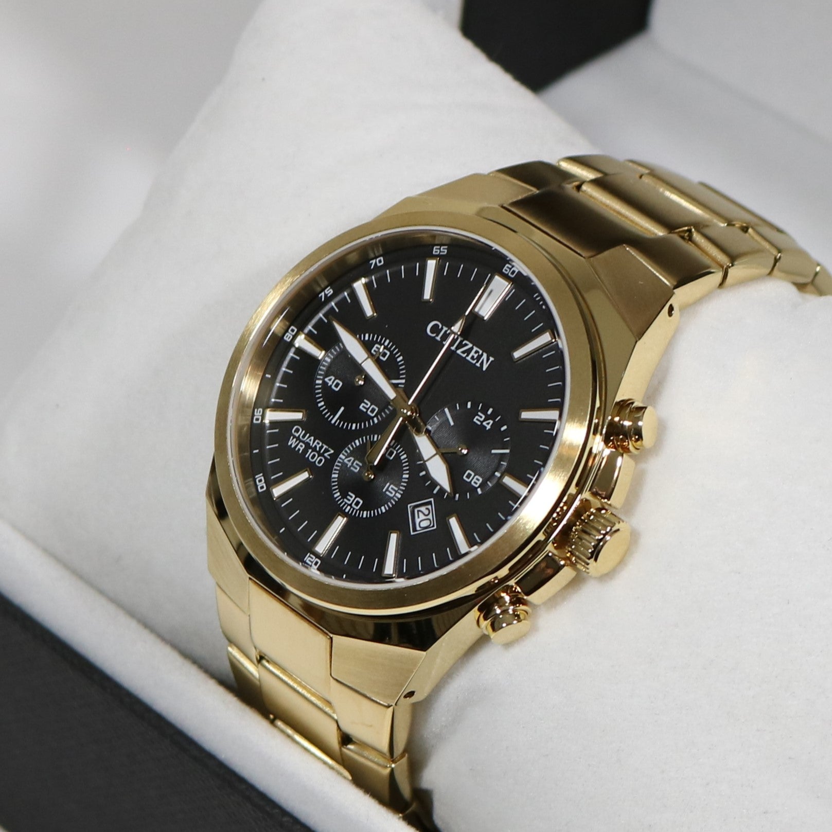 Citizen Men's Quartz Gold Tone Stainless Steel Black Dial Watch AN8173-51E 3