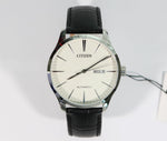 Citizen Automatic White Dial with Black Leather Strap Men's Watch NH8350-08B - Chronobuy