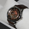 Bulova Sutton Automatic Stainless Steel Brown Skeleton Dial Men's Watch 96A120