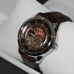 Bulova Sutton Automatic Stainless Steel Brown Skeleton Dial Men's Watch 96A120
