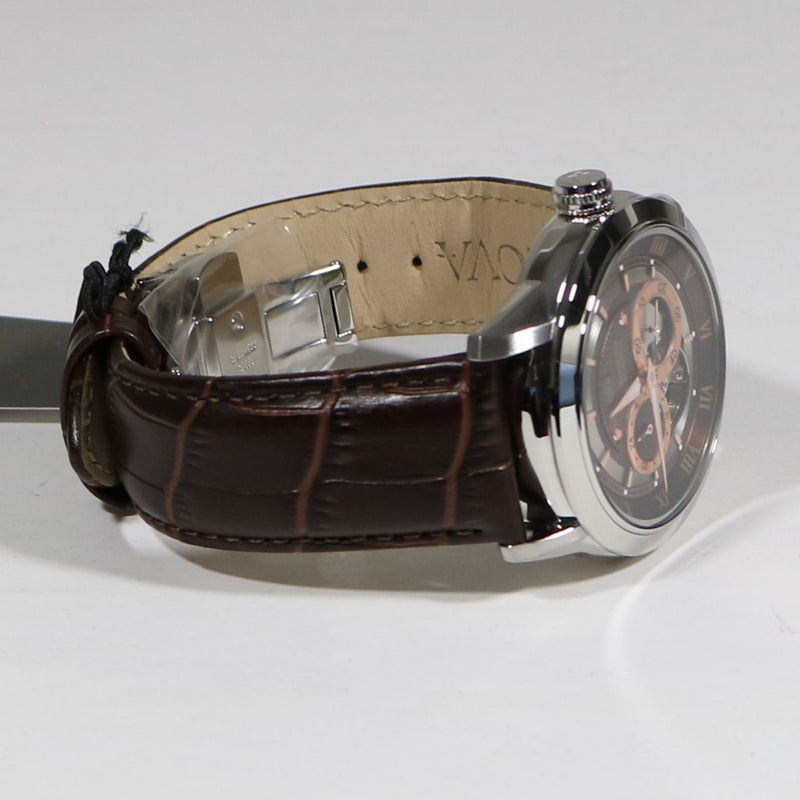 Bulova Sutton Automatic Stainless Steel Brown Skeleton Dial Men s Watc Chronobuy