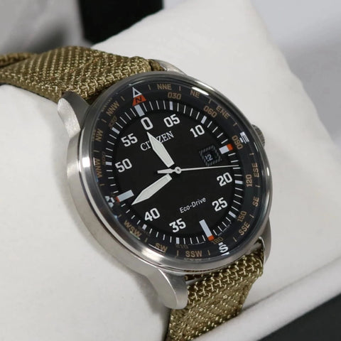Citizen Eco Drive Aviator Nylon Pilot s Men s Watch BM7390 14E Chronobuy