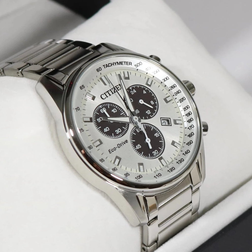 Citizen Eco-Drive Chronograph White Dial Stainless Steel Men's