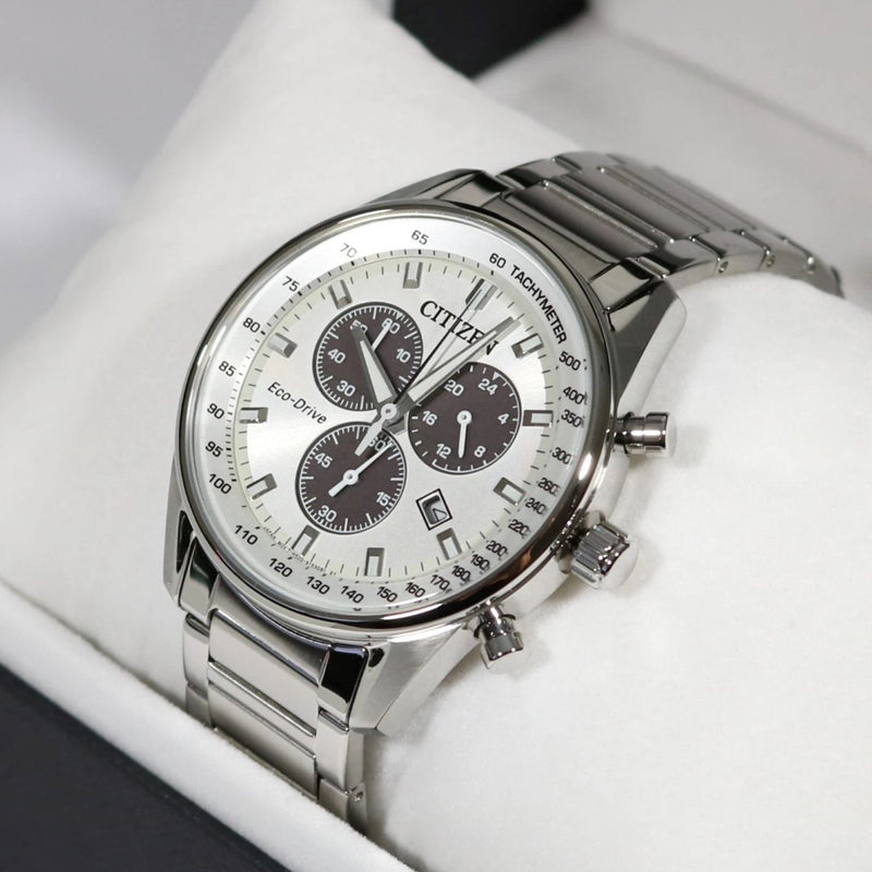 Citizen Eco-Drive Chronograph White Dial Stainless Steel Men's