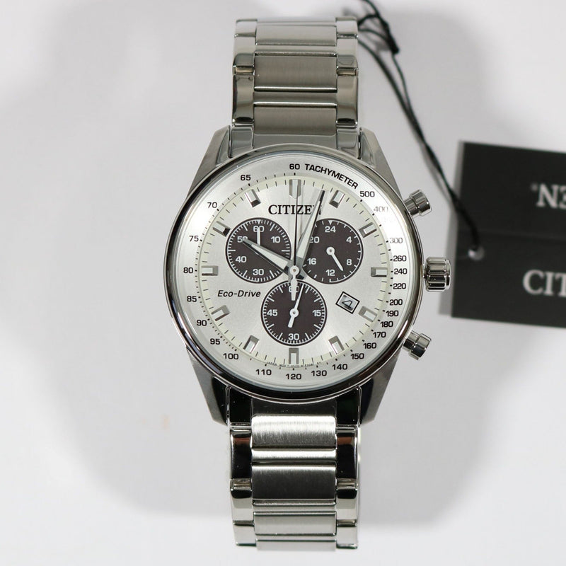 Citizen Eco-Drive Chronograph White Dial Stainless Steel Men's