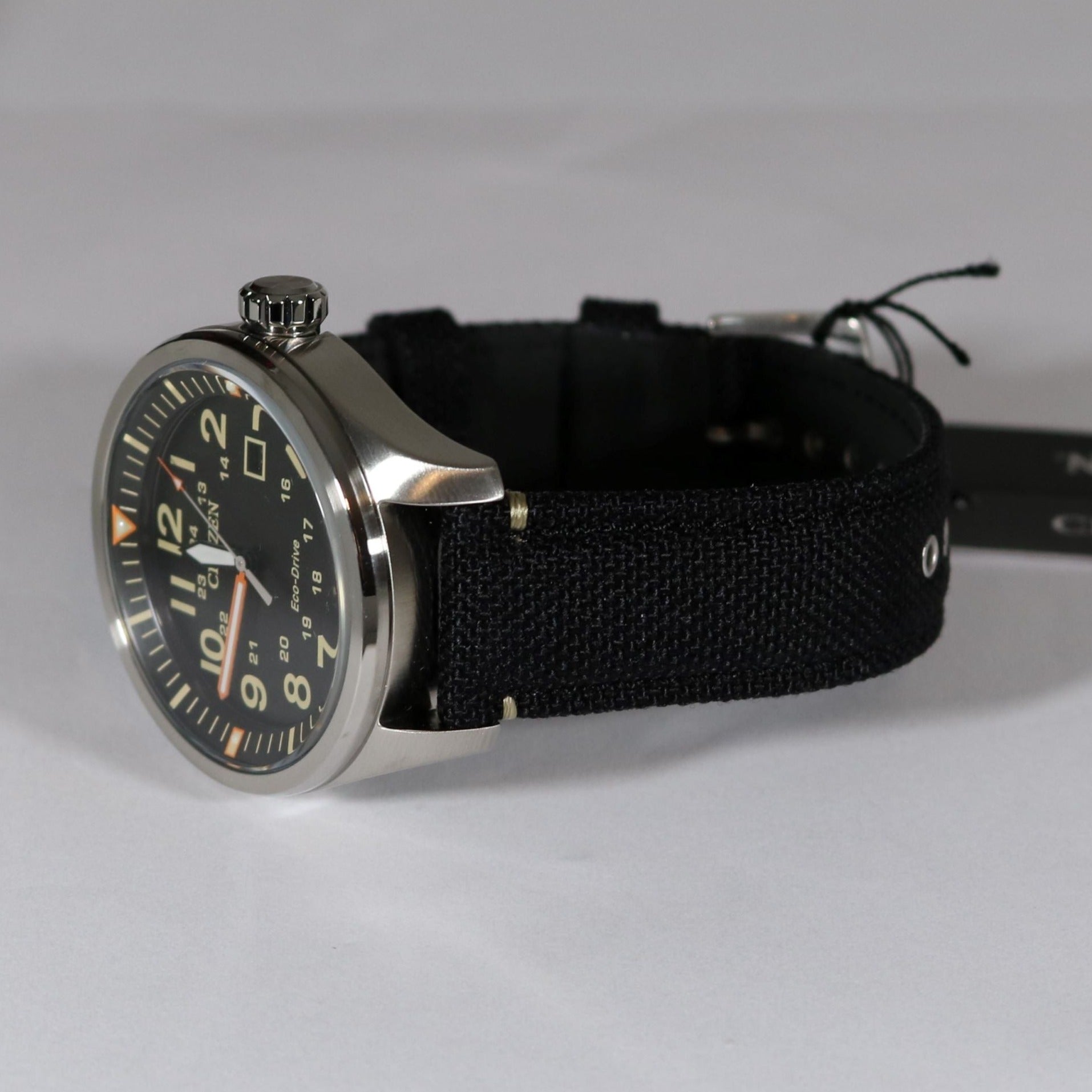 Citizen Eco-Drive Military Black Dial Mens's Watch AW5000-24E – Chronobuy