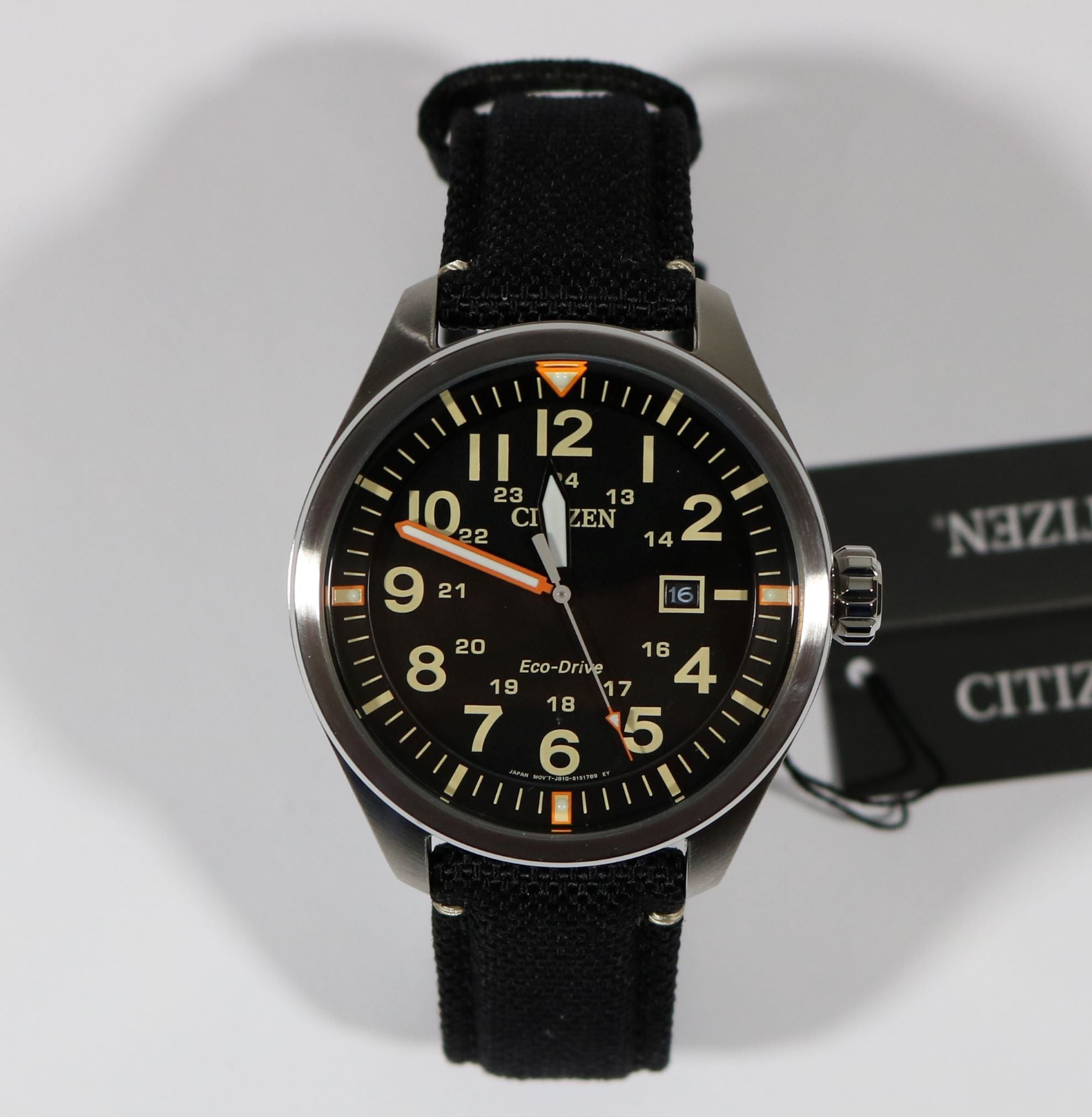 Citizen Eco-Drive Military Black Dial Mens's Watch AW5000-24E – Chronobuy