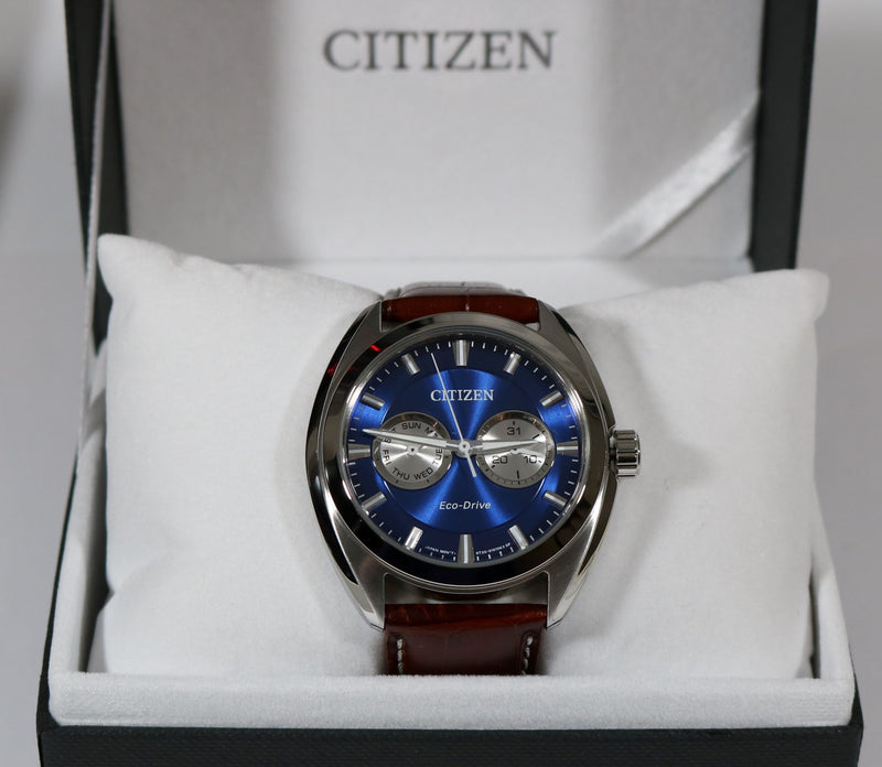 Citizen Men's Paradex Blue Dial Leather Strap Watch BU4011-11L - Chronobuy